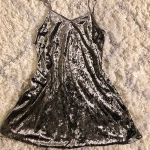 Crushed Velvet Silver Dress